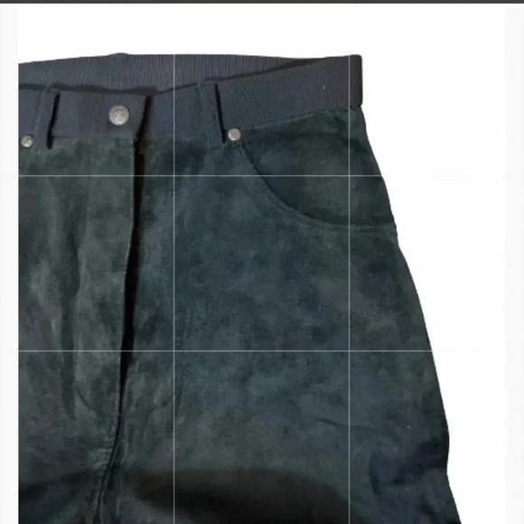 MITCHIE’S PANTS VINTAGE BLACK SUEDE CLASSIC  HIGH WAIST STRETCH SIZE MEDIUM - Picture 3 of 14